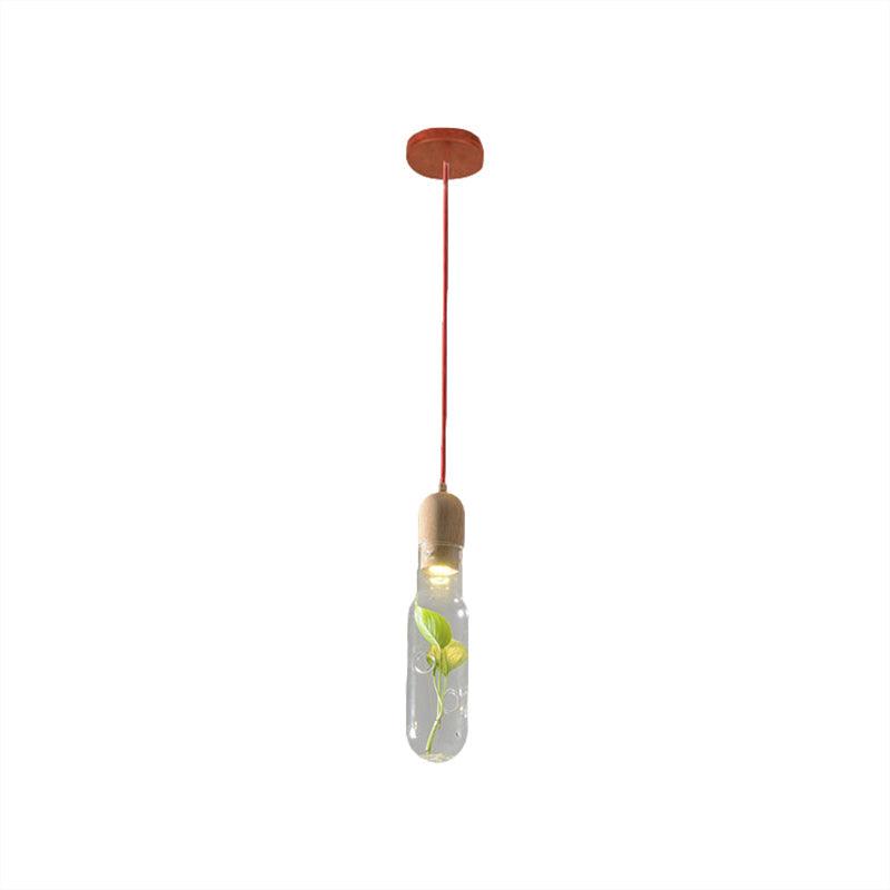 1-Head Ceiling Pendant Factory Bottle Clear Glass LED Light - Rebooters
