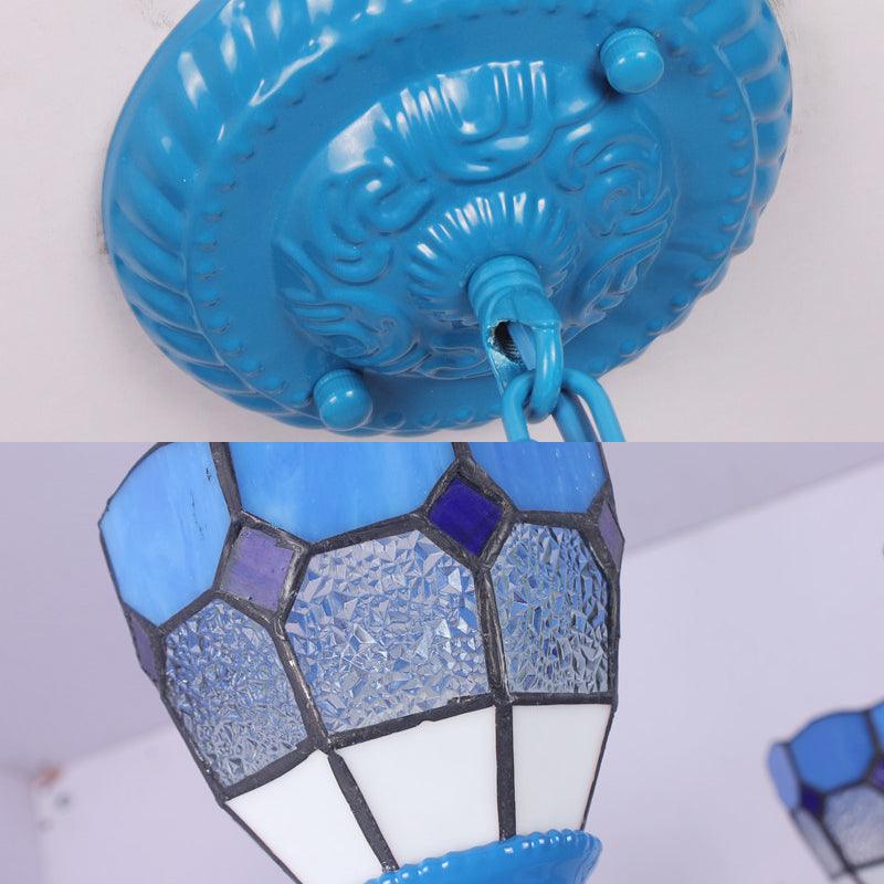 6/8 Lights Blue Pendant Lighting Nautical Tiffany Chandelier - Rebooters