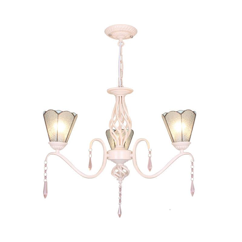 3 Lights Cone Hanging Light with Dimpled Clear Glass - Rebooters