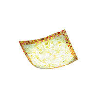 Beige White Light Gray Shell Curved Square Ceiling Mount Light Tiffany Mosaic LED Lamp for Corridor - Rebooters