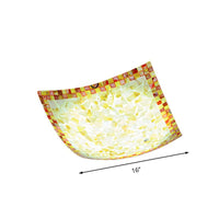 Beige White Light Gray Shell Curved Square Ceiling Mount Light Tiffany Mosaic LED Lamp for Corridor - Rebooters
