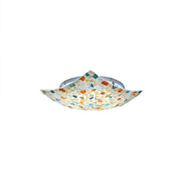 Beige White Light Gray Shell Curved Square Ceiling Mount Light Tiffany Mosaic LED Lamp for Corridor - Rebooters