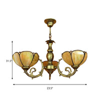 6/3 Bulbs Traditional Tiffany Dome Hanging Light Chandelier - Rebooters