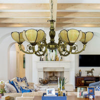 6/3 Bulbs Traditional Tiffany Dome Hanging Light Chandelier - Rebooters