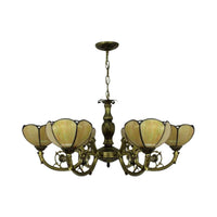 6/3 Bulbs Traditional Tiffany Dome Hanging Light Chandelier - Rebooters