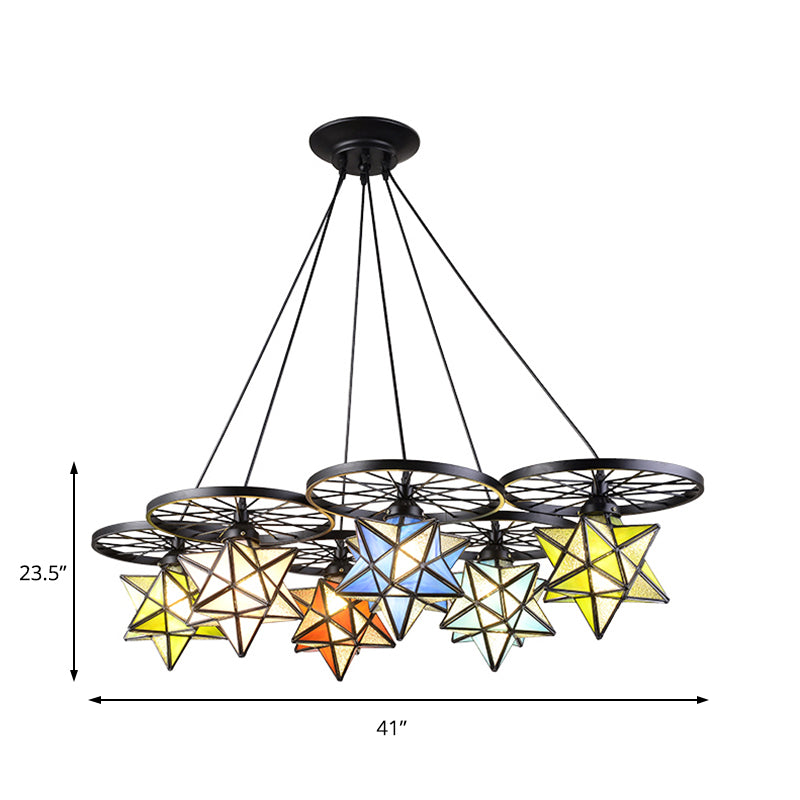 10/6/7 Lights Star Living Room Hanging Light Tiffany Chandelier - Rebooters