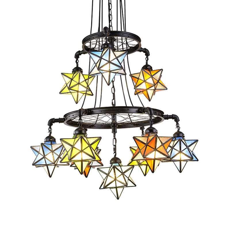 10/6/7 Lights Star Living Room Hanging Light Tiffany Chandelier - Rebooters