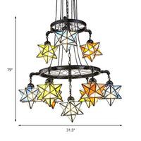 10/6/7 Lights Star Living Room Hanging Light Tiffany Chandelier - Rebooters