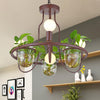 1/2-Tier Metal Chandelier Light Industrial 4/7/10 Bulbs Coffee - Rebooters