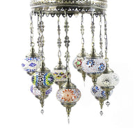 10-Light Oval Chandelier Lamp Bohemia Style Stained Glass - Rebooters
