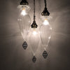 Traditional Gourd Chandelier Light 3 Bulbs Clear Glass Fixture - Rebooters