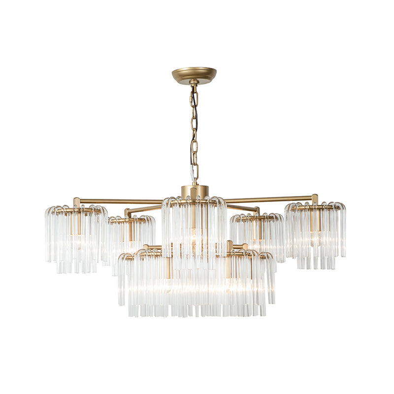 Crystal Circular Chandelier Pendant Light Rustic 6/7/10 Lights Gold - Rebooters