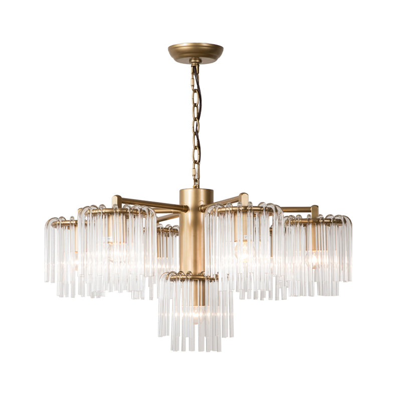 Crystal Circular Chandelier Pendant Light Rustic 6/7/10 Lights Gold - Rebooters