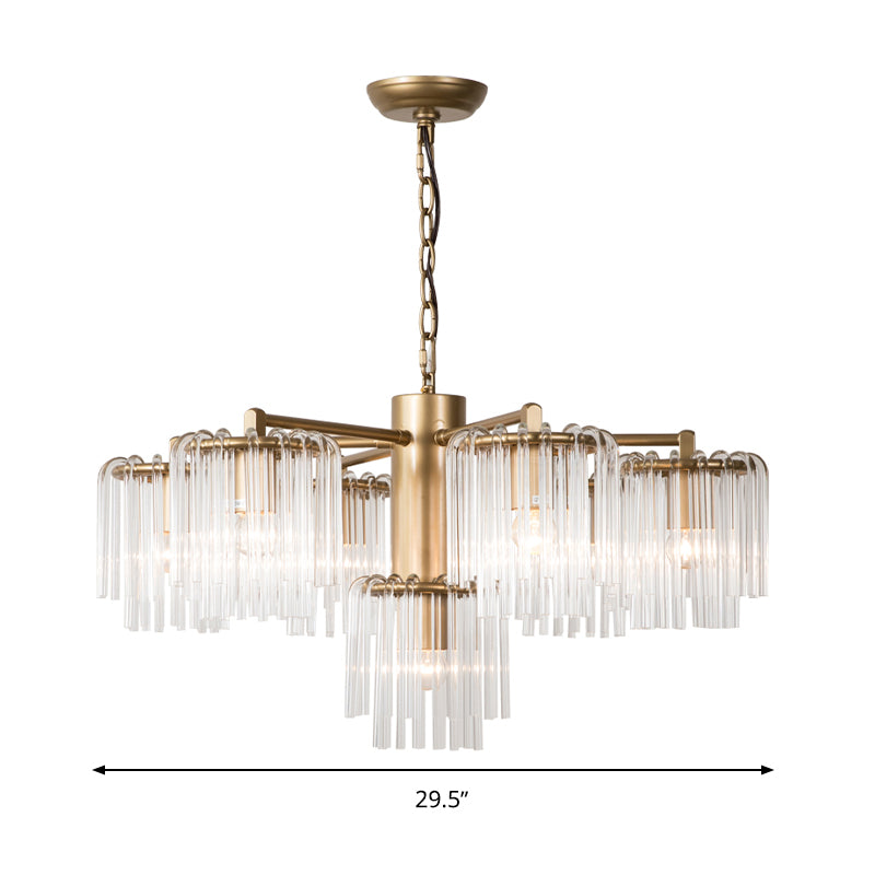 Crystal Circular Chandelier Pendant Light Rustic 6/7/10 Lights Gold - Rebooters