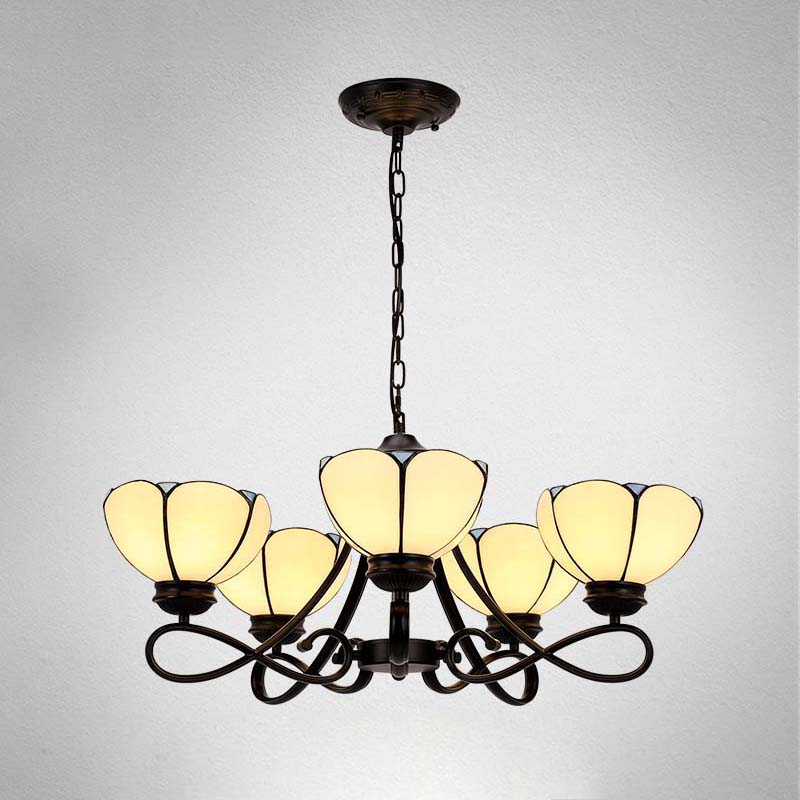 3/5 Lights Scalloped Cone Hanging Chandelier Baroque Lighting - Rebooters