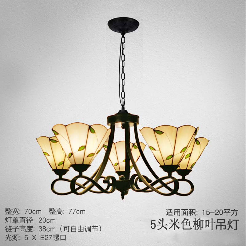 3/5 Lights Scalloped Cone Hanging Chandelier Baroque Lighting - Rebooters