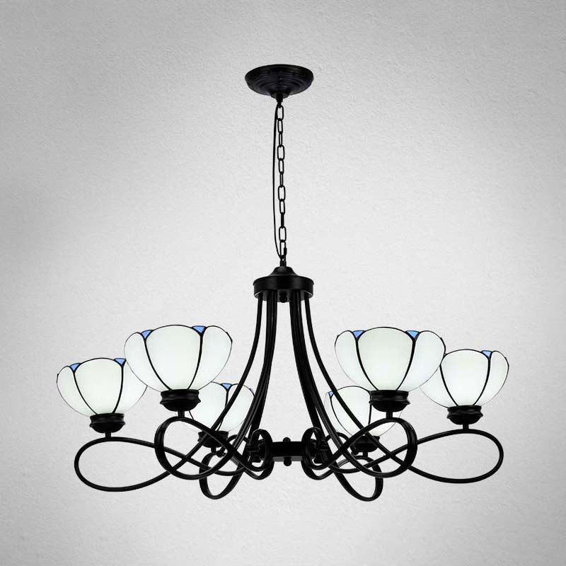 3/5 Lights Scalloped Cone Hanging Chandelier Baroque Lighting - Rebooters