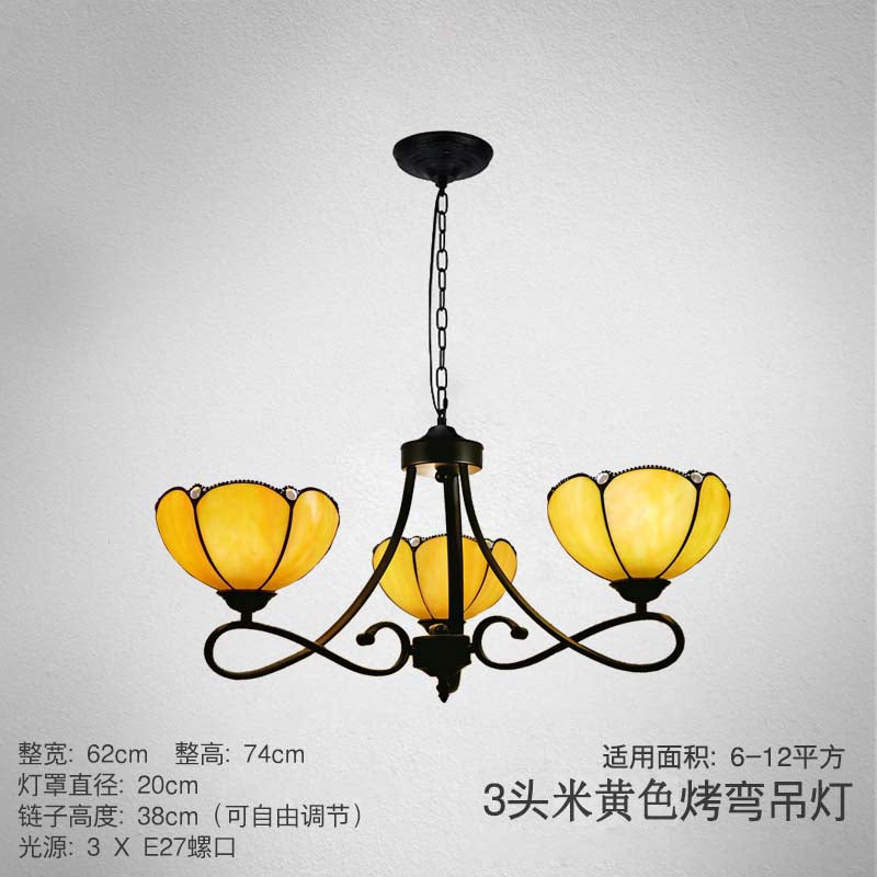 3/5 Lights Scalloped Cone Hanging Chandelier Baroque Lighting - Rebooters