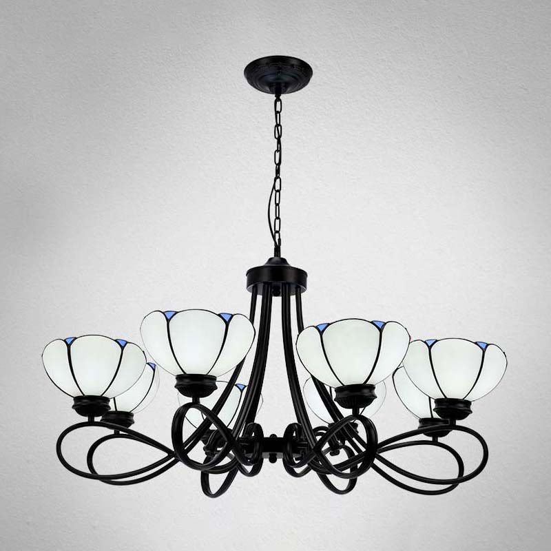 3/5 Lights Scalloped Cone Hanging Chandelier Baroque Lighting - Rebooters