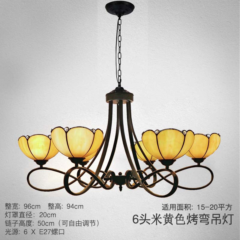 3/5 Lights Scalloped Cone Hanging Chandelier Baroque Lighting - Rebooters