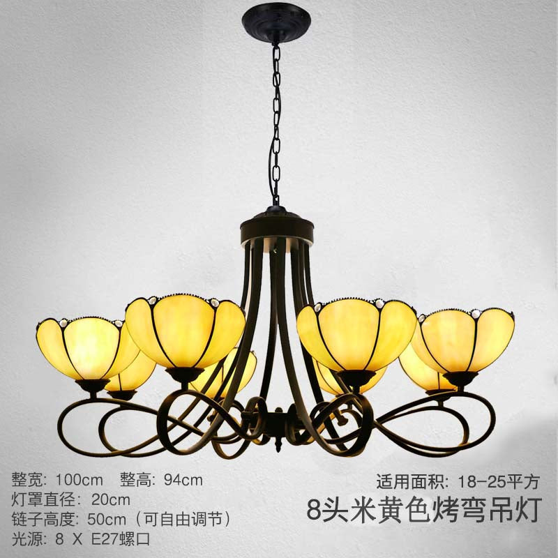 3/5 Lights Scalloped Cone Hanging Chandelier Baroque Lighting - Rebooters