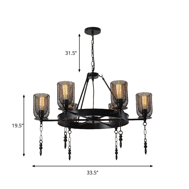 Bell Metallic Chandelier Light Fixture Industrial 3/6 Lights Dining Room Lamp - Rebooters