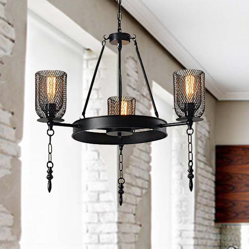 Bell Metallic Chandelier Light Fixture Industrial 3/6 Lights Dining Room Lamp - Rebooters