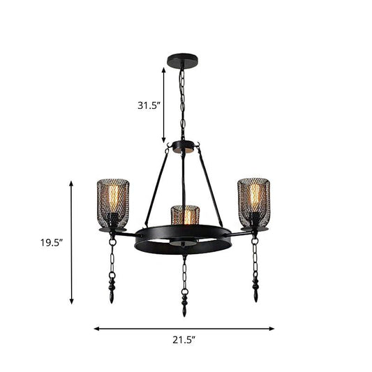 Bell Metallic Chandelier Light Fixture Industrial 3/6 Lights Dining Room Lamp - Rebooters