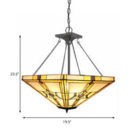 19.5"/27.5" Wide Tiffany Vintage Pyramid Chandelier Light - Rebooters