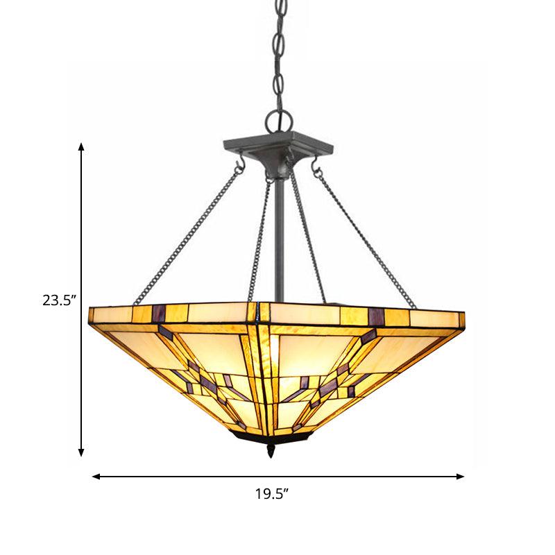 19.5"/27.5" Wide Tiffany Vintage Pyramid Chandelier Light - Rebooters