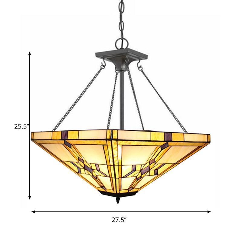19.5"/27.5" Wide Tiffany Vintage Pyramid Chandelier Light - Rebooters