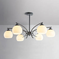 Sphere Shade Living Room Chandelier Opal Glass 6/8 Lights Macaron Lamp - Rebooters