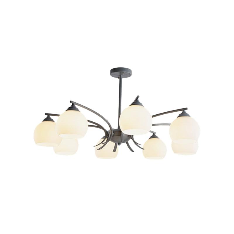 Sphere Shade Living Room Chandelier Opal Glass 6/8 Lights Macaron Lamp - Rebooters