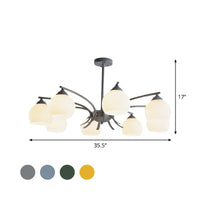 Sphere Shade Living Room Chandelier Opal Glass 6/8 Lights Macaron Lamp - Rebooters