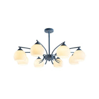Sphere Shade Living Room Chandelier Opal Glass 6/8 Lights Macaron Lamp - Rebooters