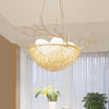 Kids Gold Pendant Light Branch Metal Chandelier with Bird Nest for Balcony Hallway - Rebooters