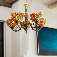 3/5/6 Lights Sunflower Kitchen Hanging Light Stained Glass - Rebooters