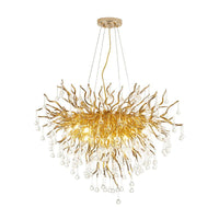 23.5"/31.5" W Clear Crystal Raindrop Hanging Chandelier - Rebooters