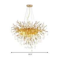 23.5"/31.5" W Clear Crystal Raindrop Hanging Chandelier - Rebooters