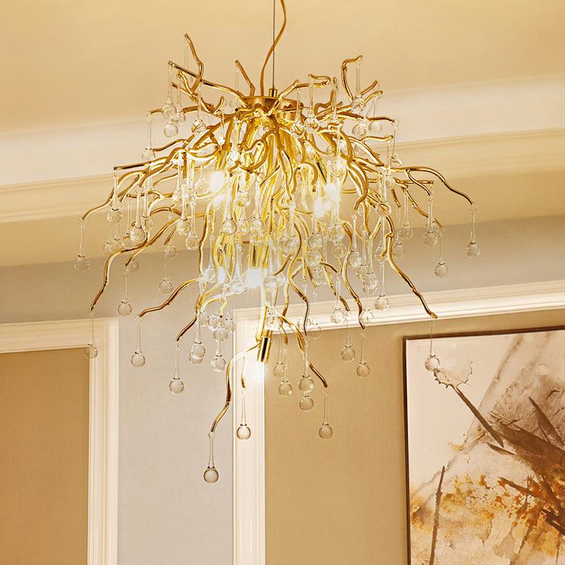 23.5"/31.5" W Clear Crystal Raindrop Hanging Chandelier - Rebooters