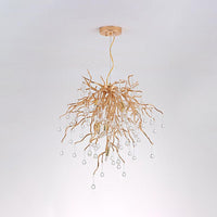 23.5"/31.5" W Clear Crystal Raindrop Hanging Chandelier - Rebooters