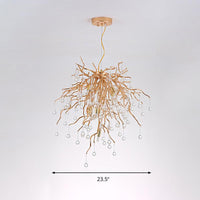 23.5"/31.5" W Clear Crystal Raindrop Hanging Chandelier - Rebooters