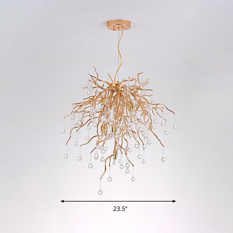 23.5"/31.5" W Clear Crystal Raindrop Hanging Chandelier - Rebooters