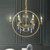 Metallic Golden Ceiling Pendant Circular 6/8-Head Chandelier - Rebooters