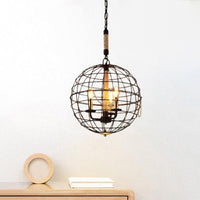 3/4/6 Lights Globe Shape Hanging Lamp Vintage Golden Fixture - Rebooters