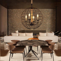 3/4/6 Lights Globe Shape Hanging Lamp Vintage Golden Fixture - Rebooters