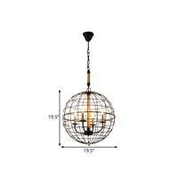 3/4/6 Lights Globe Shape Hanging Lamp Vintage Golden Fixture - Rebooters