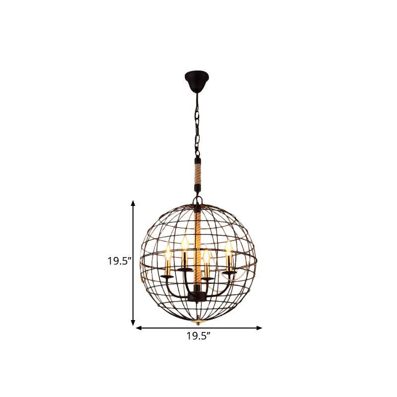 3/4/6 Lights Globe Shape Hanging Lamp Vintage Golden Fixture - Rebooters