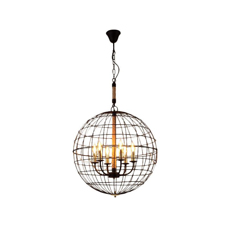 3/4/6 Lights Globe Shape Hanging Lamp Vintage Golden Fixture - Rebooters