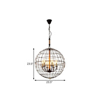 3/4/6 Lights Globe Shape Hanging Lamp Vintage Golden Fixture - Rebooters